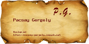 Pacsay Gergely névjegykártya